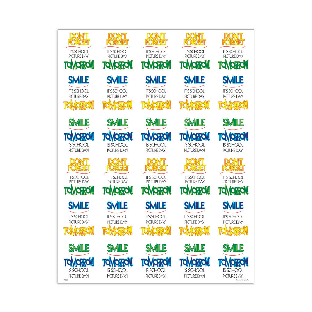 picture day reminder stickers technicare picture day reminder template